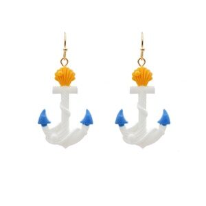 Anchor & Shell Clay Earrings
